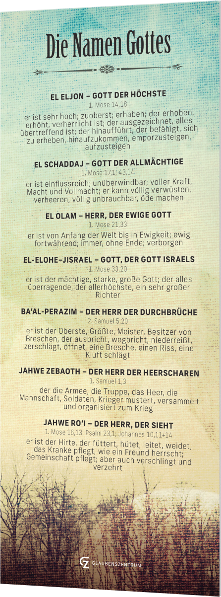 Die Namen Gottes - Lesezeichen